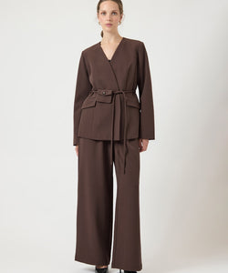 Y.A.S | LURI LS BLAZER - SEAL BROWN