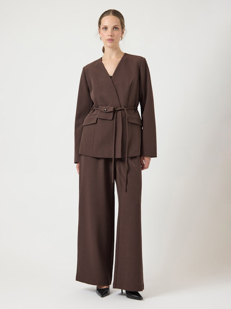 Y.A.S | LURI LS BLAZER - SEAL BROWN