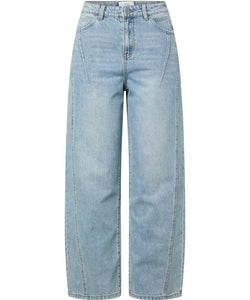 YAS | SKY HW BARREL JEANS - LIGHT BLUE DENIM