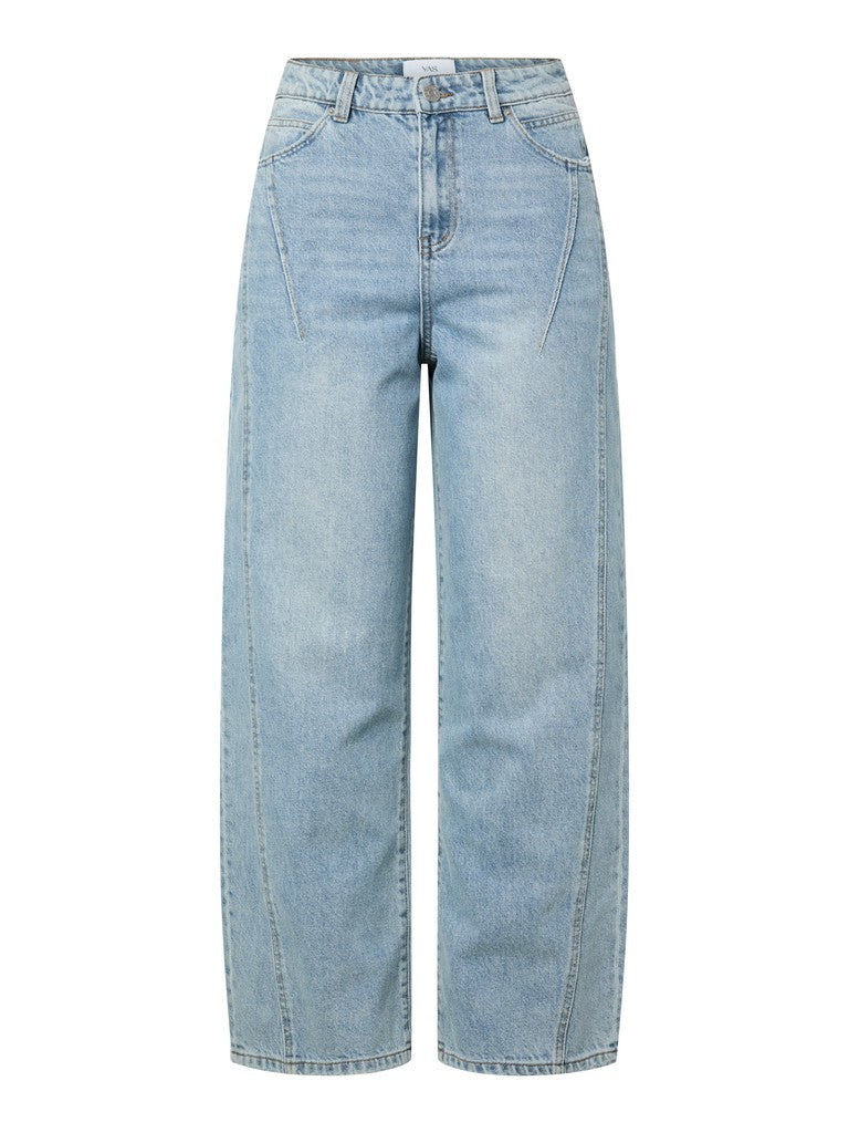 YAS | SKY HW BARREL JEANS - LIGHT BLUE DENIM
