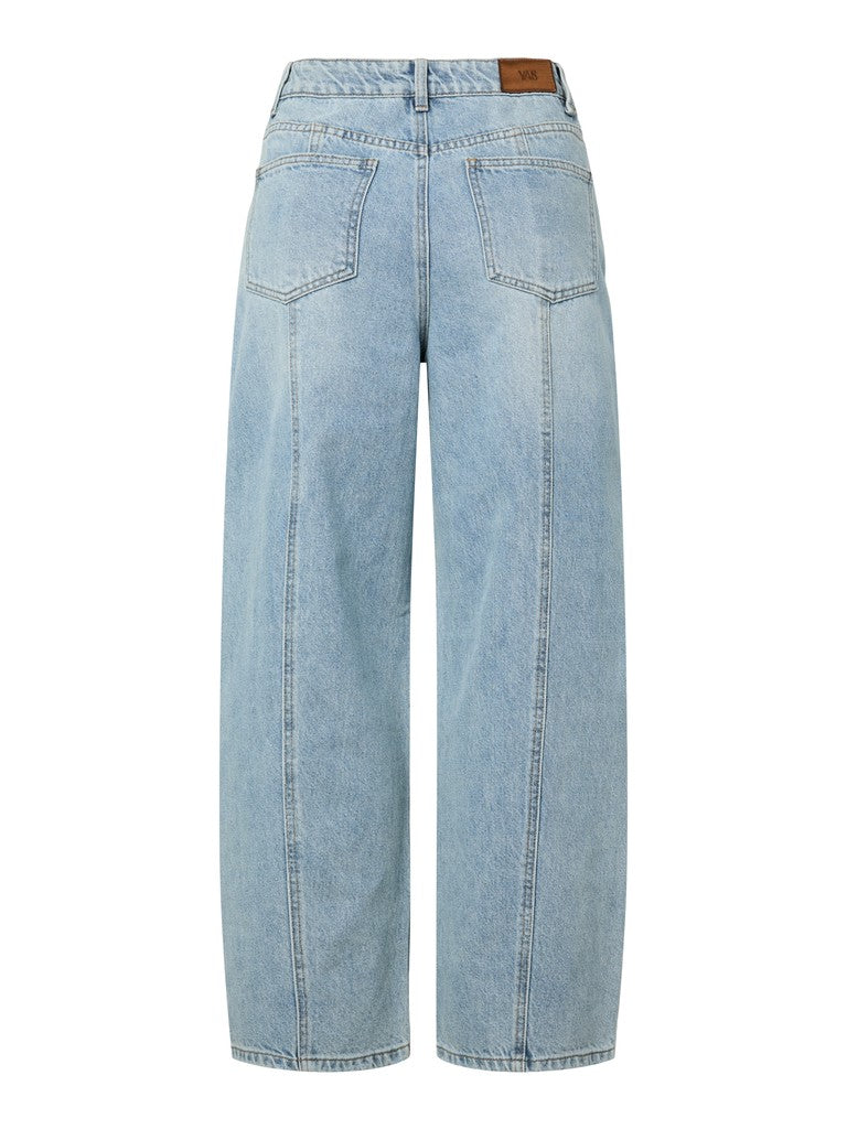 YAS | SKY HW BARREL JEANS - LIGHT BLUE DENIM