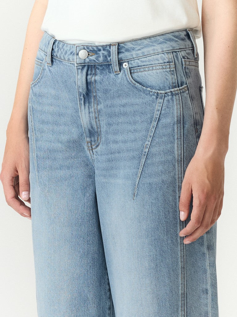 YAS | SKY HW BARREL JEANS - LIGHT BLUE DENIM