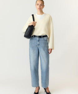YAS | SKY HW BARREL JEANS - LIGHT BLUE DENIM