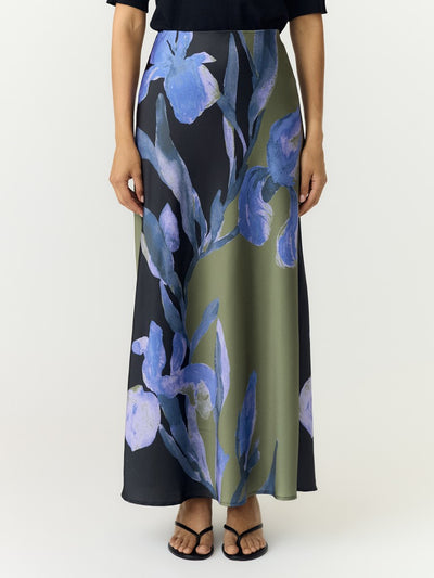 YAS | PELLA HW MAXI SKIRT - BLACK ETIRA PRINT