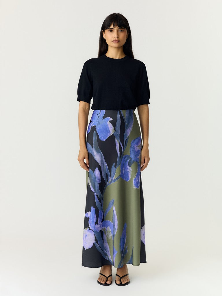 YAS | PELLA HW MAXI SKIRT - BLACK ETIRA PRINT