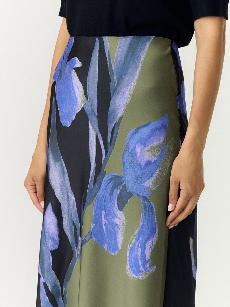 YAS | PELLA HW MAXI SKIRT - BLACK ETIRA PRINT