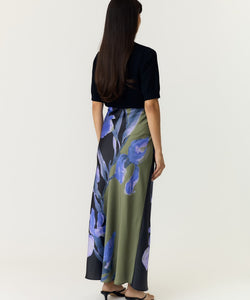 YAS | PELLA HW MAXI SKIRT - BLACK ETIRA PRINT