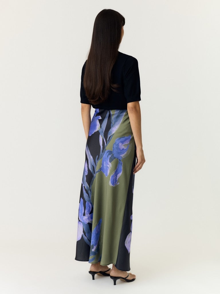 YAS | PELLA HW MAXI SKIRT - BLACK ETIRA PRINT