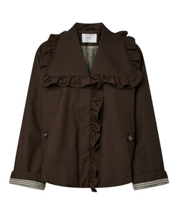 YAS | ELSIA LS SHORT TRENCHCOAT - COFFEE BEAN