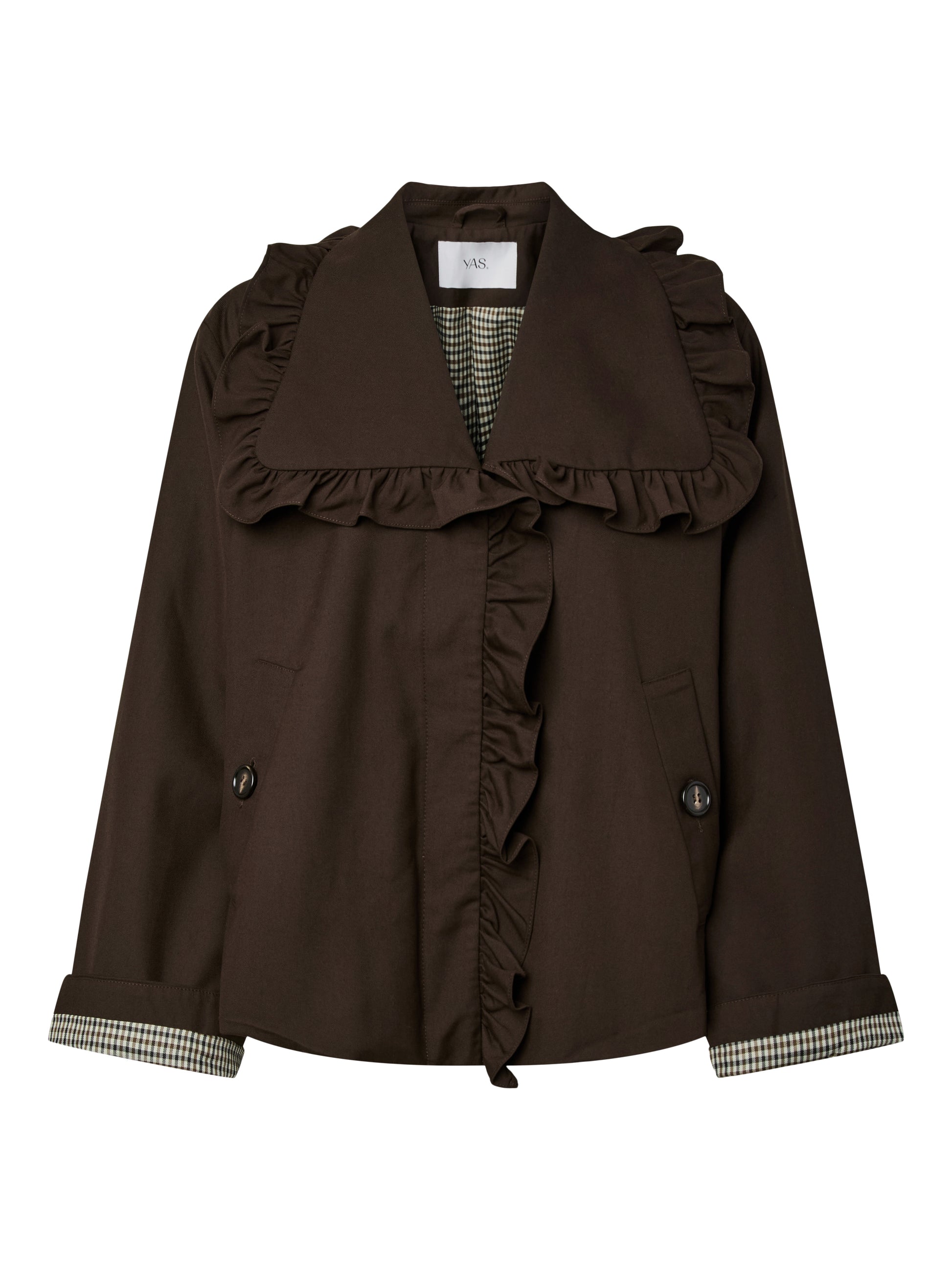 YAS | ELSIA LS SHORT TRENCHCOAT - COFFEE BEAN