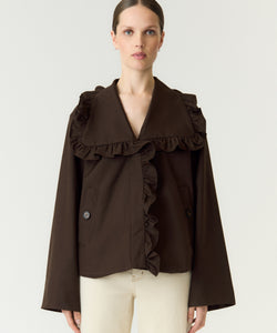 YAS | ELSIA LS SHORT TRENCHCOAT - COFFEE BEAN