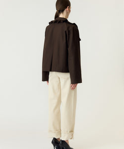 YAS | ELSIA LS SHORT TRENCHCOAT - COFFEE BEAN