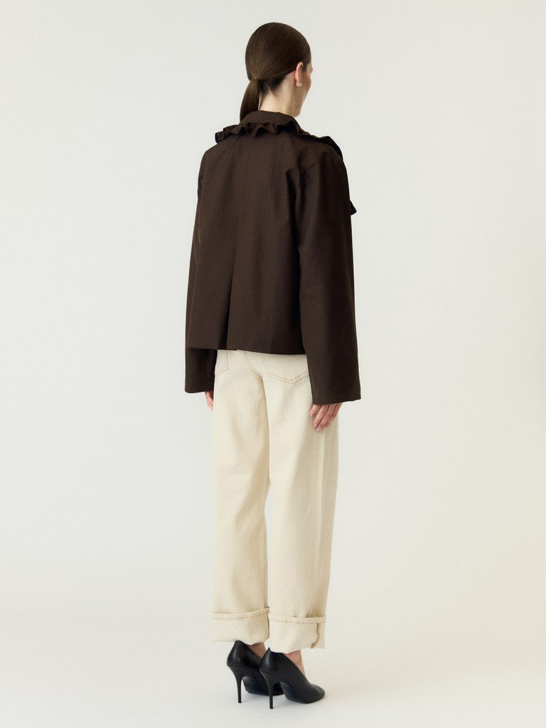 YAS | ELSIA LS SHORT TRENCHCOAT - COFFEE BEAN