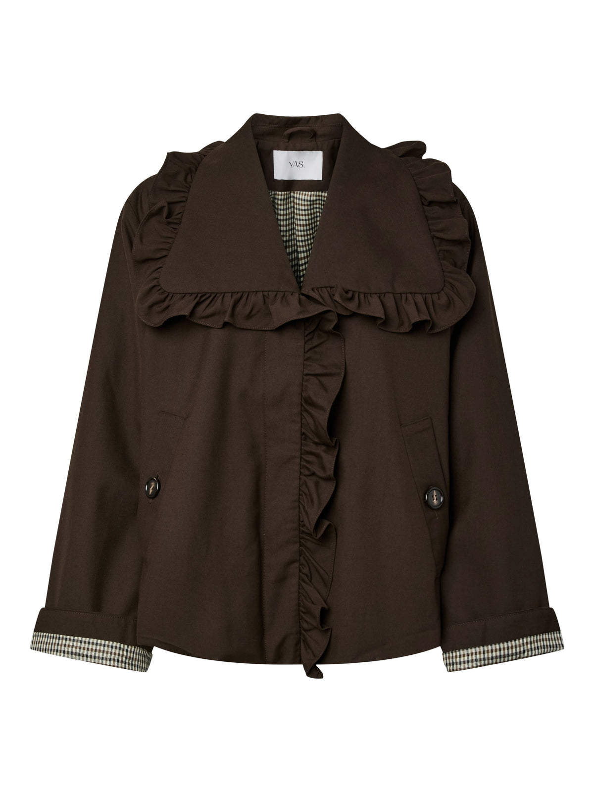 YAS | ELSIA LS SHORT TRENCHCOAT - COFFEE BEAN