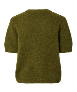 YAS | JOHI SS WOOL BLEND PULLOVER - FIR GREEN