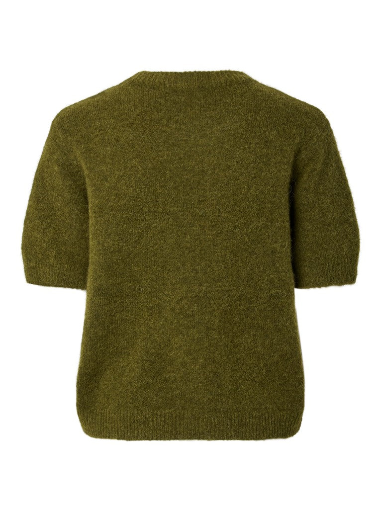 YAS | JOHI SS WOOL BLEND PULLOVER - FIR GREEN