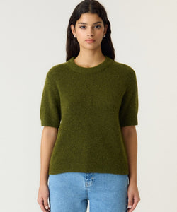 YAS | JOHI SS WOOL BLEND PULLOVER - FIR GREEN
