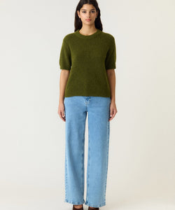YAS | JOHI SS WOOL BLEND PULLOVER - FIR GREEN