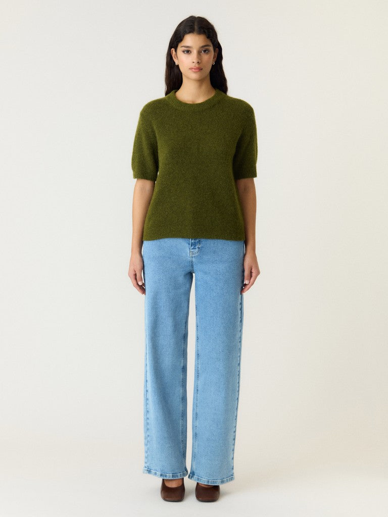 YAS | JOHI SS WOOL BLEND PULLOVER - FIR GREEN
