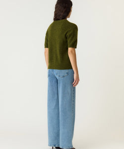 YAS | JOHI SS WOOL BLEND PULLOVER - FIR GREEN
