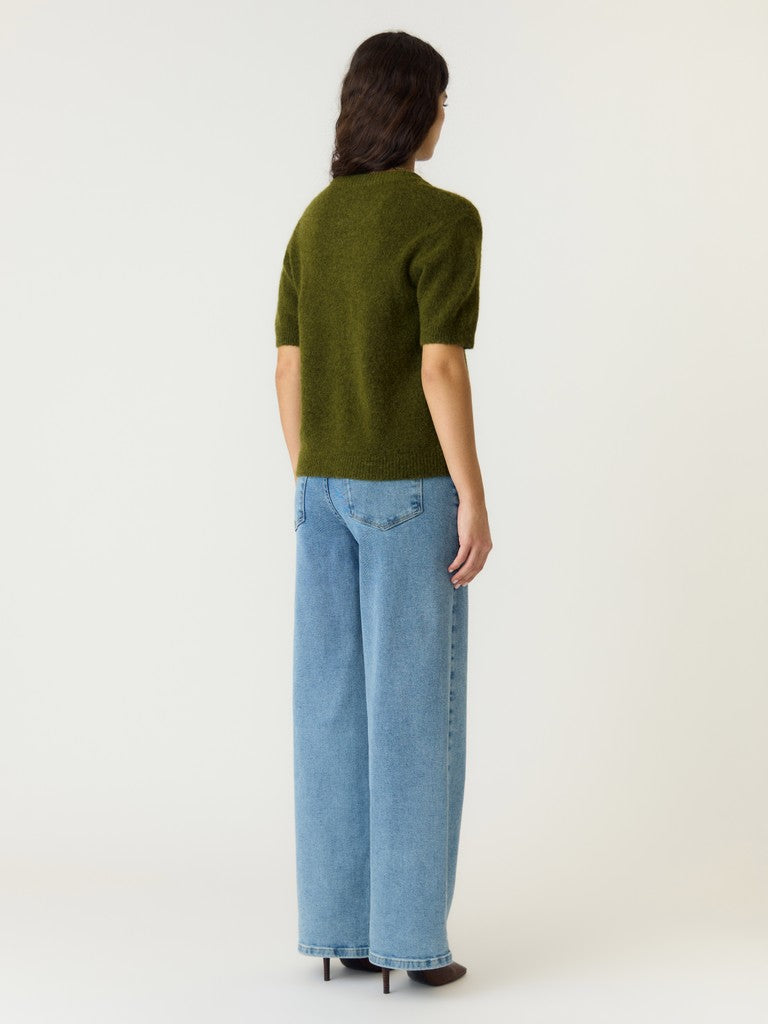 YAS | JOHI SS WOOL BLEND PULLOVER - FIR GREEN