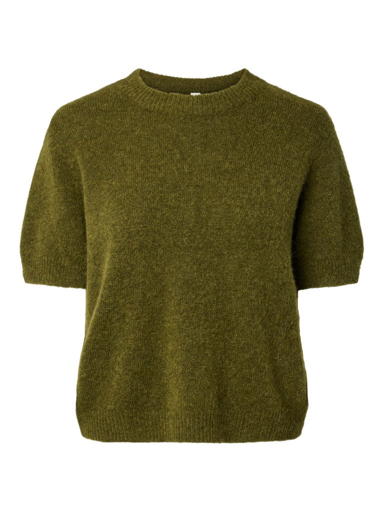 YAS | JOHI SS WOOL BLEND PULLOVER - FIR GREEN