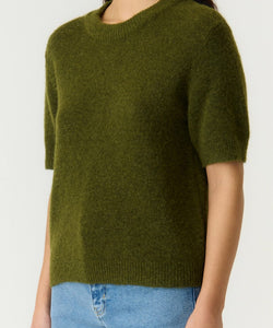 YAS | JOHI SS WOOL BLEND PULLOVER - FIR GREEN