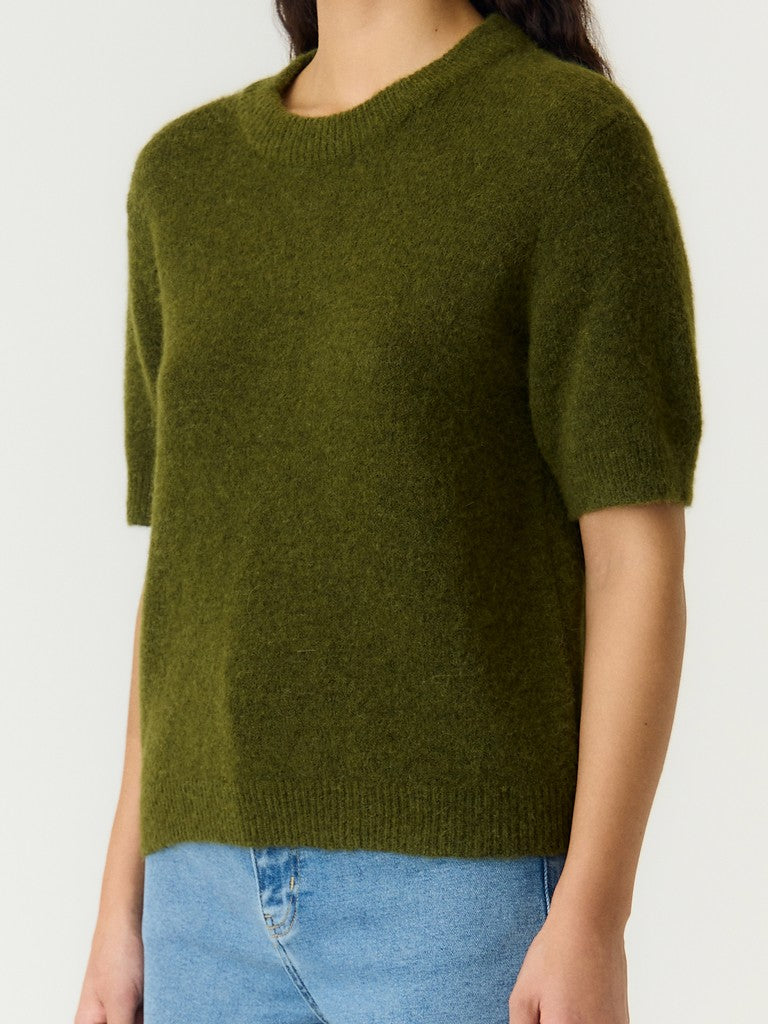 YAS | JOHI SS WOOL BLEND PULLOVER - FIR GREEN
