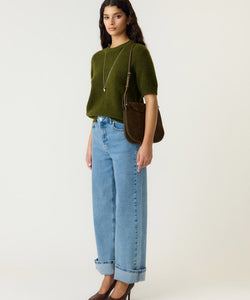 YAS | JOHI SS WOOL BLEND PULLOVER - FIR GREEN