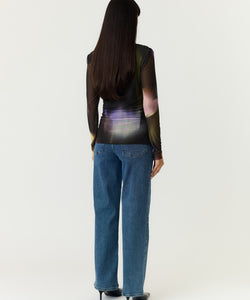 YAS | SHAMA LS MESH TOP - BLACK