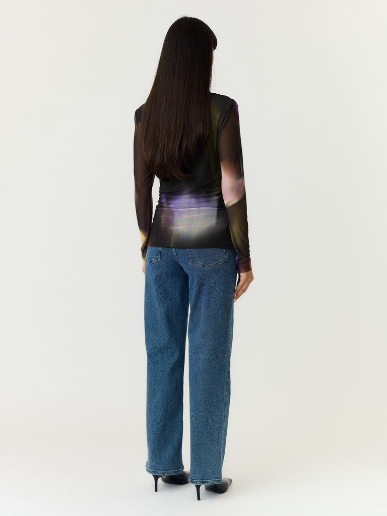YAS | SHAMA LS MESH TOP - BLACK