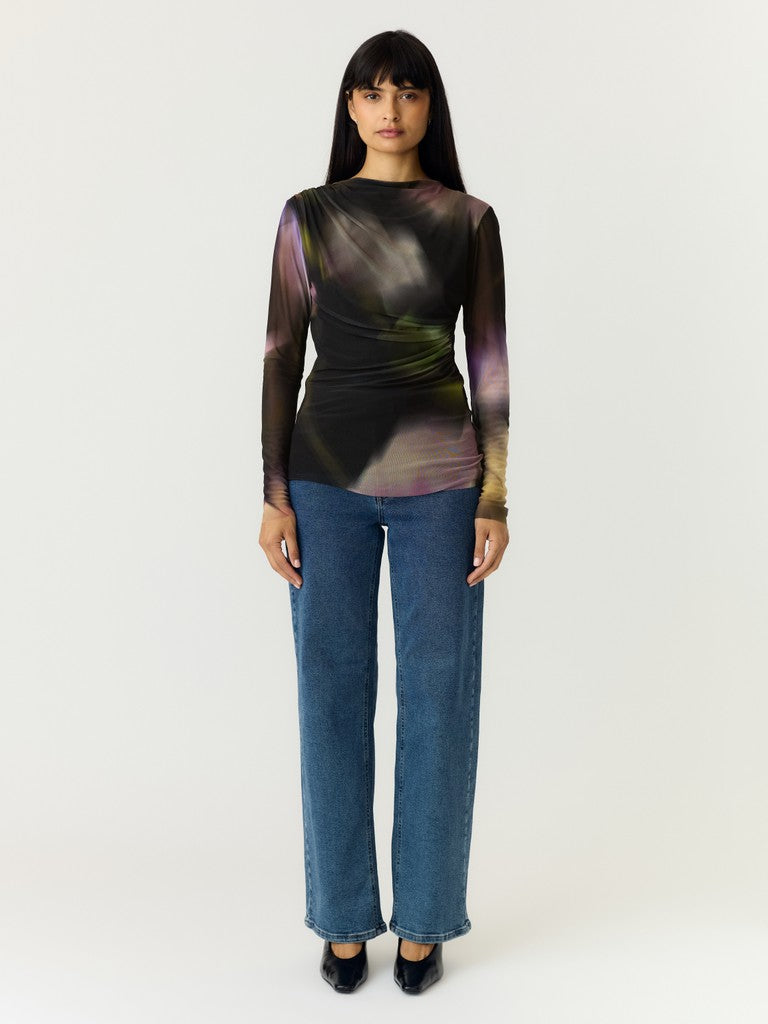 YAS | SHAMA LS MESH TOP - BLACK