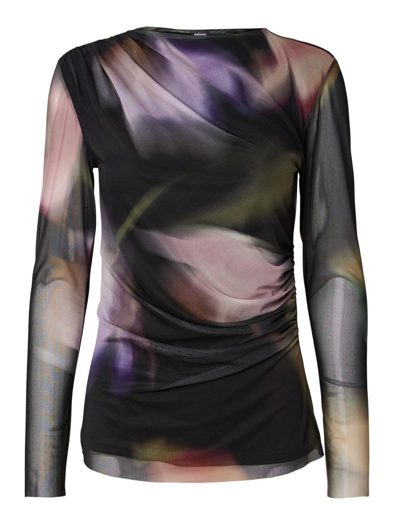 YAS | SHAMA LS MESH TOP - BLACK