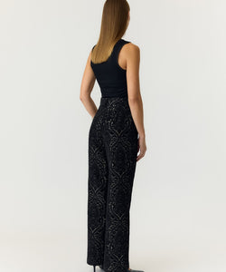 YAS | BROCCA VELVET PANTS - BLACK