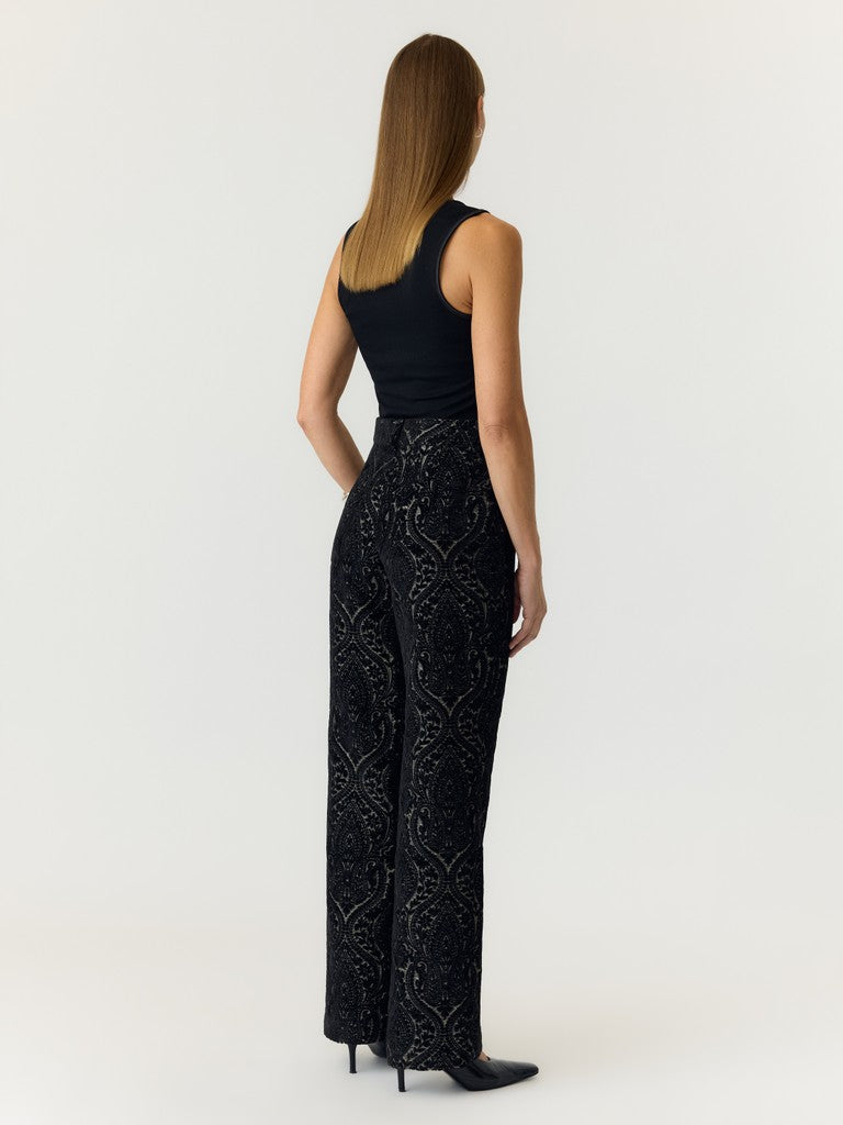 YAS | BROCCA VELVET PANTS - BLACK