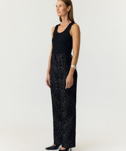 YAS | BROCCA VELVET PANTS - BLACK