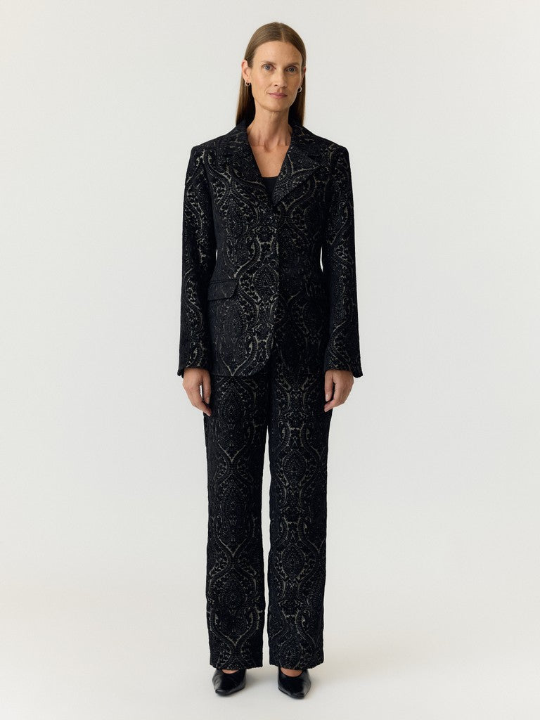 YAS | BROCCA VELVET PANTS - BLACK