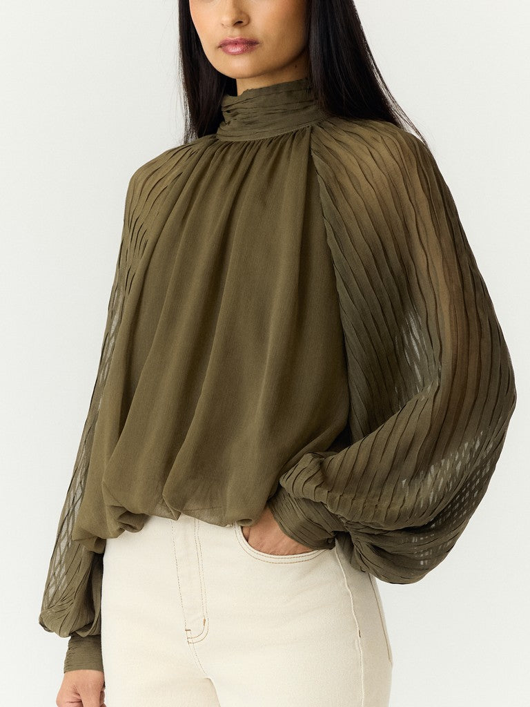 YAS | OLERA LS TOP - DARK OLIVE