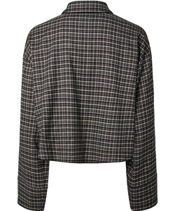 YAS | TULVA LS SHORT SHIRT - BLACK CHECKED