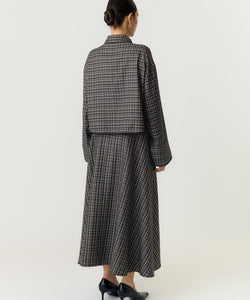 YAS | TULVA LS SHORT SHIRT - BLACK CHECKED