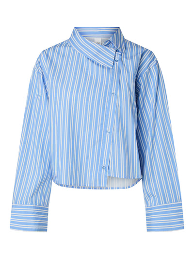 YAS | LEE LS UNEVEN SHORT SHIRT - VISTA BLUE