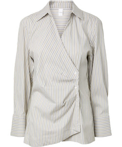 YAS | ALISA LS LONG WRAP SHIRT - BOA DARK OLIVE
