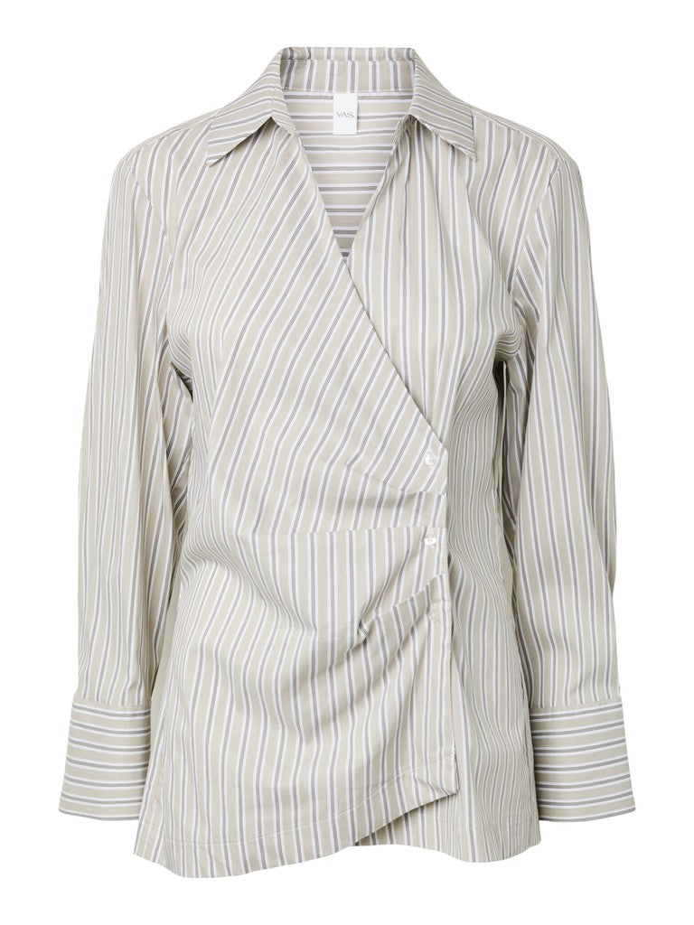 YAS | ALISA LS LONG WRAP SHIRT - BOA DARK OLIVE