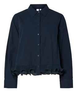 Y.A.S | TRAVIS LS SHIRT - NAVY BLAZER