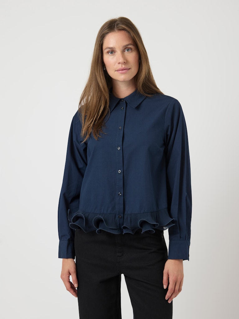Y.A.S | TRAVIS LS SHIRT - NAVY BLAZER