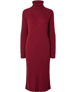 Y.A.S | MAVI KNIT MIDI ROLLNECK DRESS - TIBETAN RED