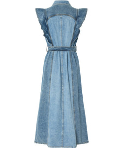 YAS | CAWI SL DENIM LONG DRESS - MEDIUM BLUE DENIM