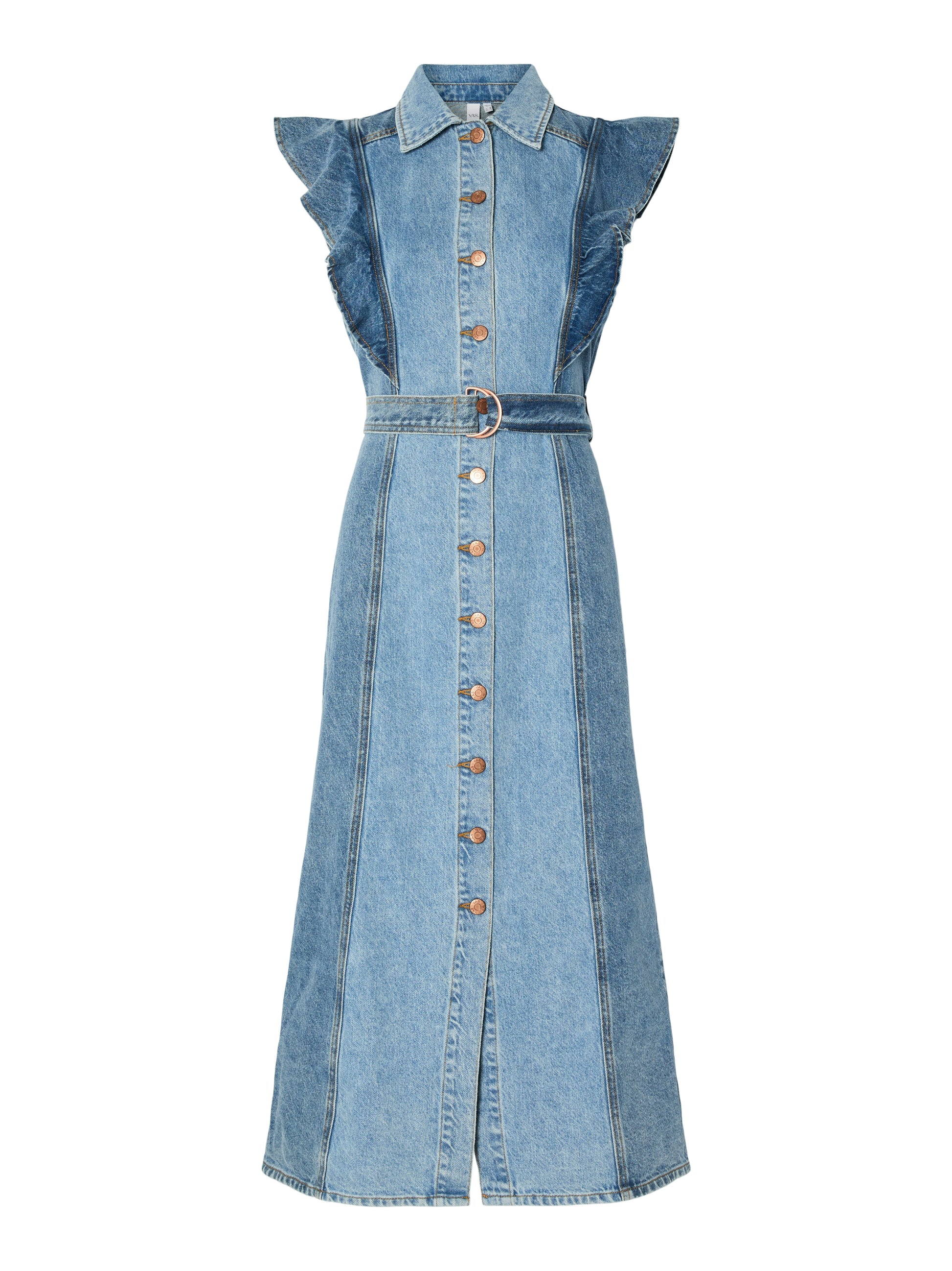 YAS | CAWI SL DENIM LONG DRESS - MEDIUM BLUE DENIM