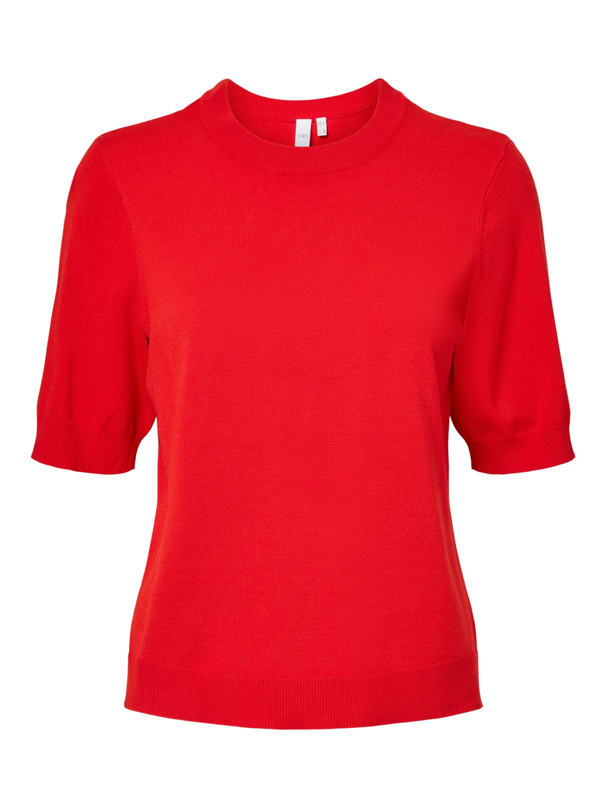 YAS | LENA SS KNIT PULLOVER - FIERY RED