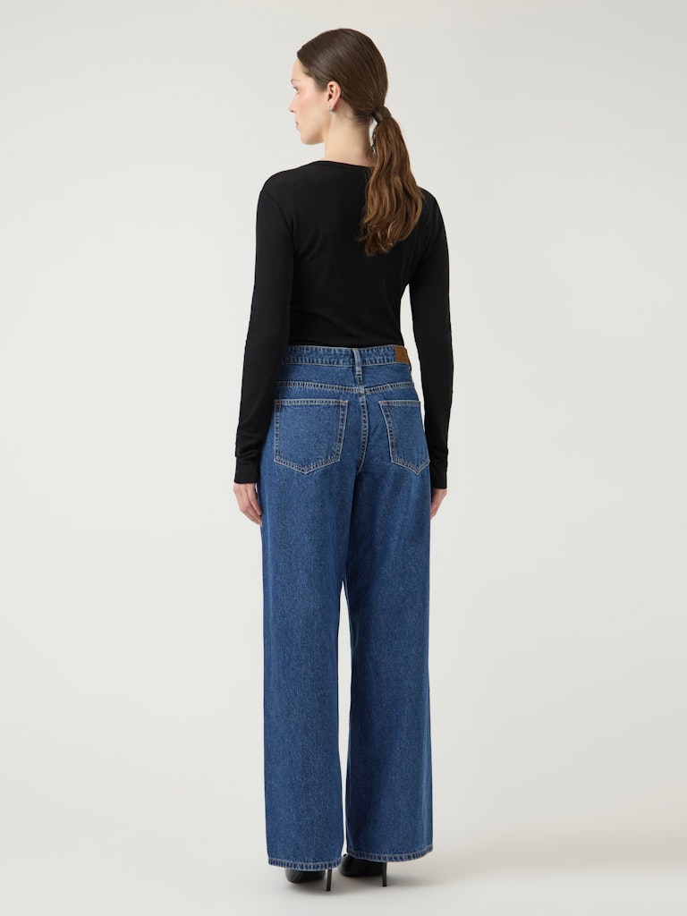 YAS | ELSIE MW WIDE JEANS - MEDIUM BLUE DENIM
